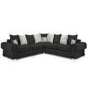 Verona Scatterback 5 seater fabric Sofa Black