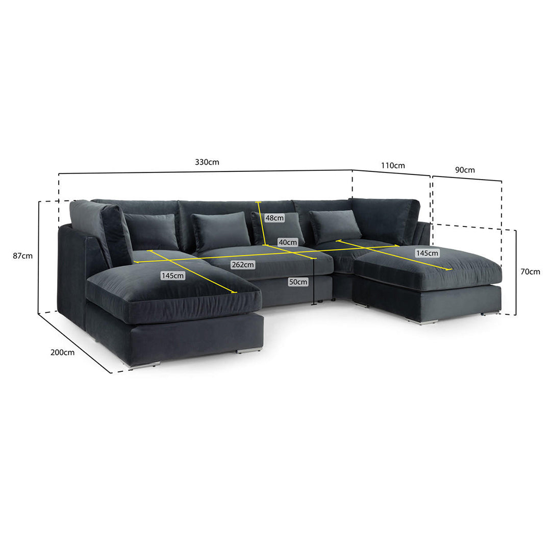 Balgravia U Shape Sofa High Back - Envogue Furniture