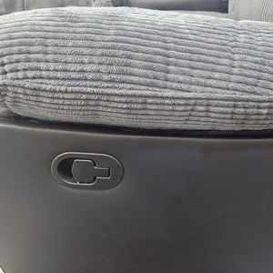 Rio Jumbo Cord Recliner Corner Sofa With Cupholders - Manual Reclining - Recliner Corner Sofa (Corner - Grey/Black)