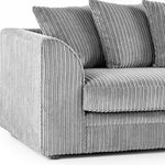 Load image into Gallery viewer, New Luxor Fabric Corner Sofa Silver | Soft Jumbo Cord 3-4 Seater Corner Sofa
