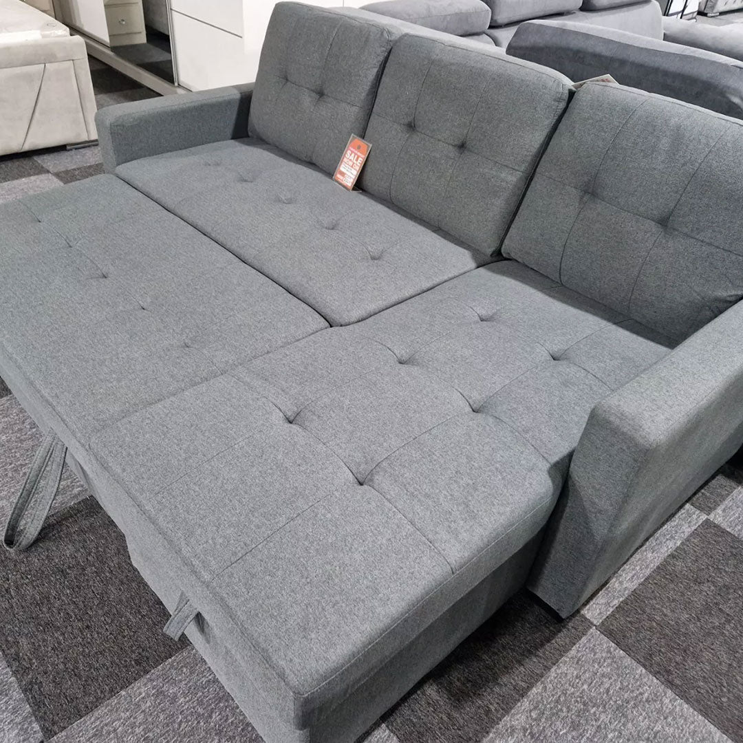 Francesca Sofa Bed (Universal) in Chennille Grey fabric
