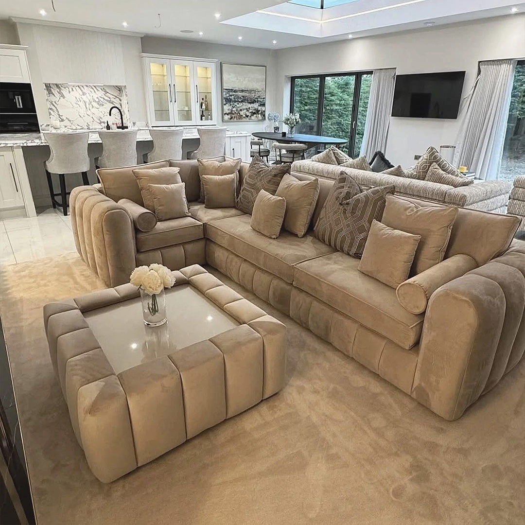 Lilly Corner Sofa (Left/Right Facing) – Full Back & Pillows Included