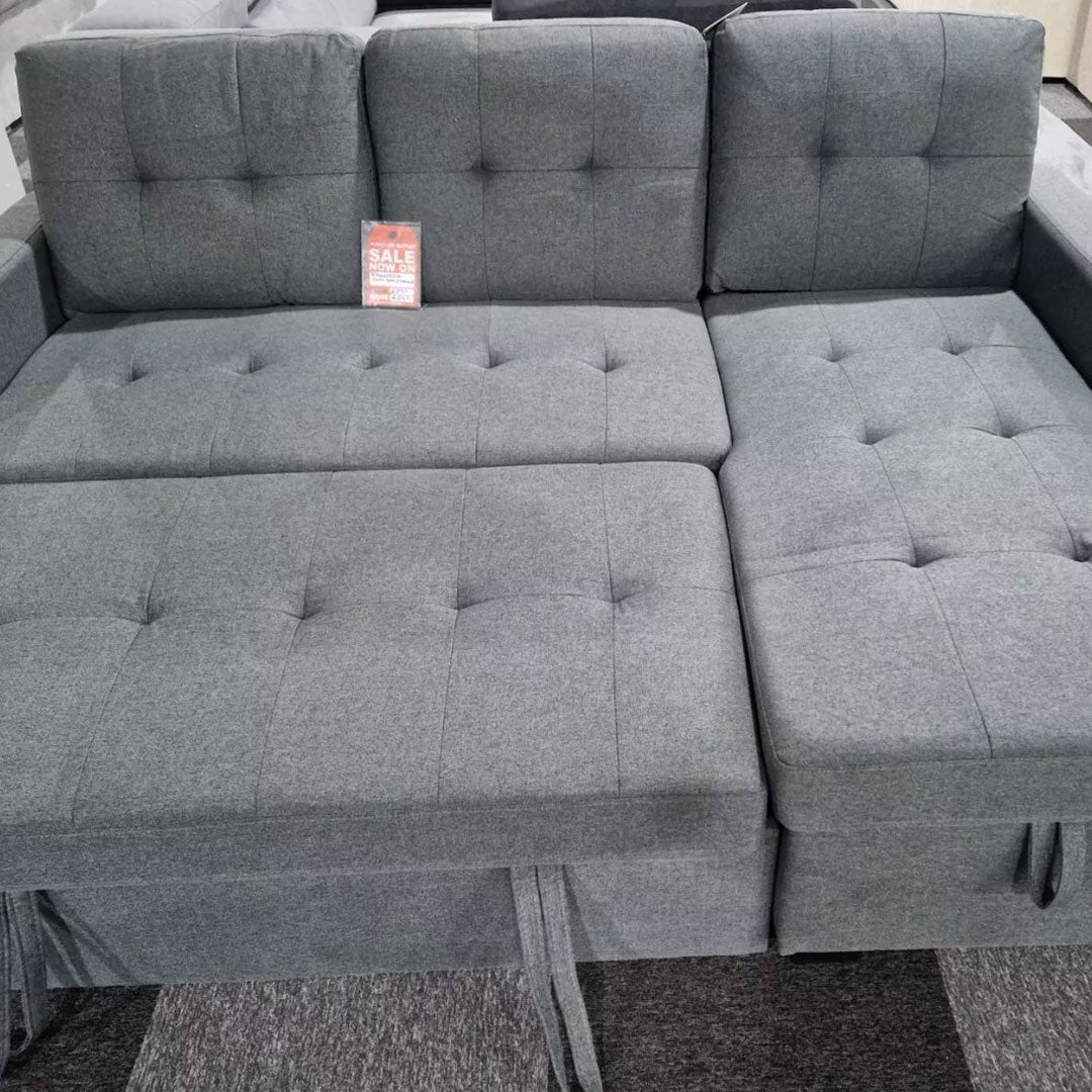 Francesca Sofa Bed (Universal) in Chennille Grey fabric
