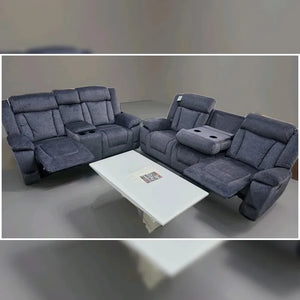 Beunis Aire 3+2 Plush Velvet Manual Recliner Sofa Set