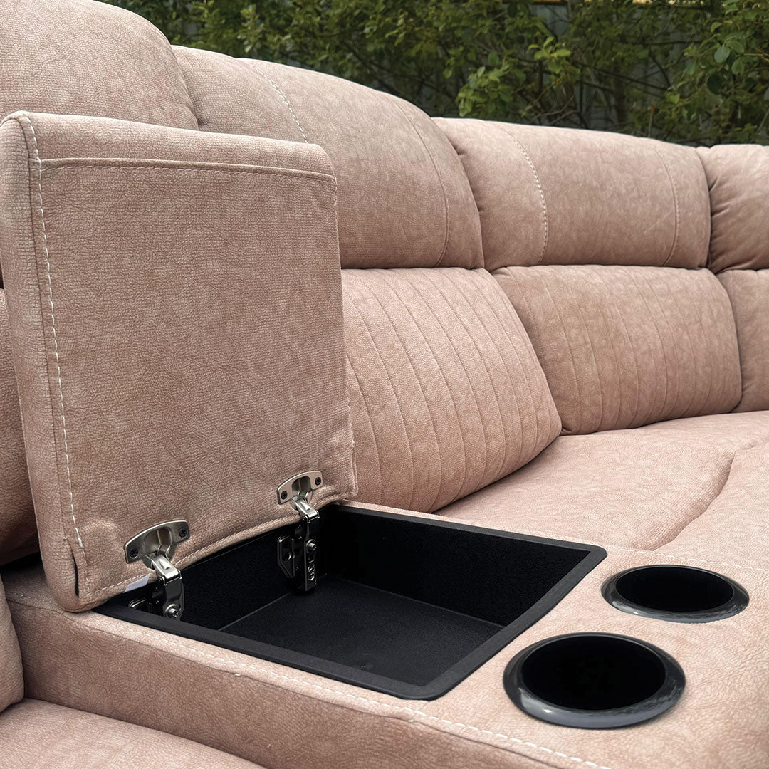 Hannah Electric Corner Sofa Micro Fibre Fabric (270cm x 230cm)