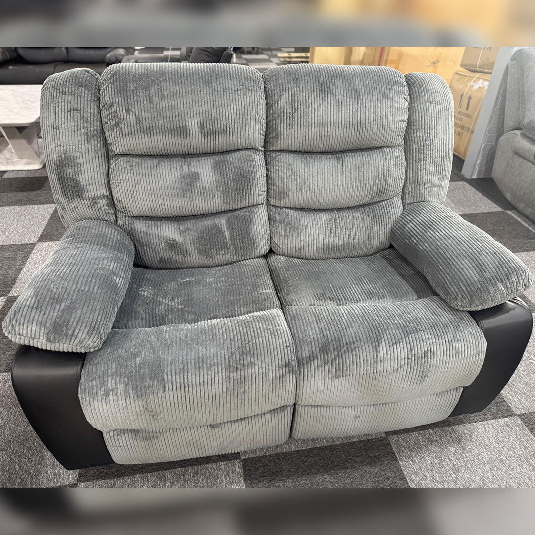 Rio Cord Fabric Recliner 3+2 Seater Sofa Grey