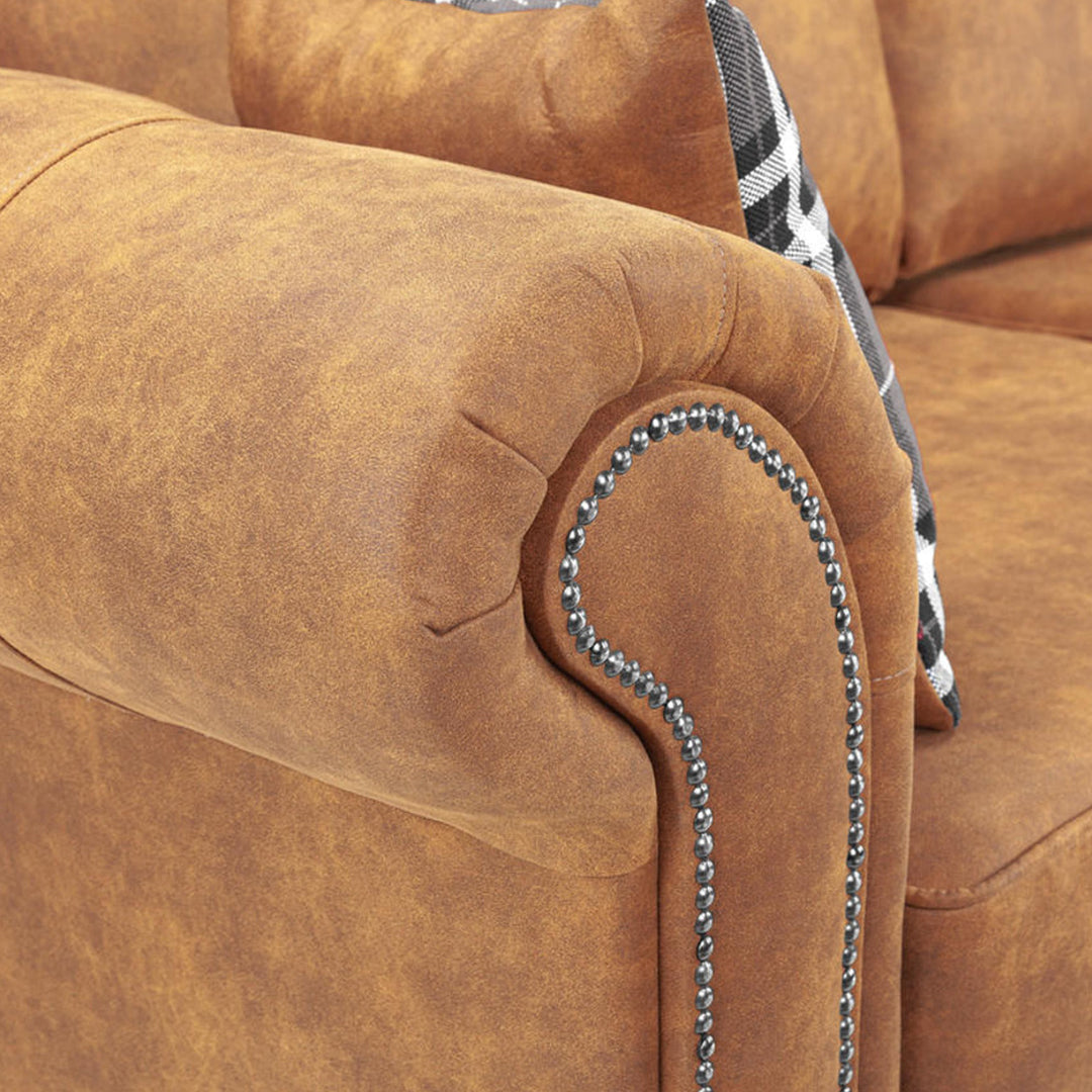 Oakland Leather Armchair , Tan And Black - Envogue Furniture