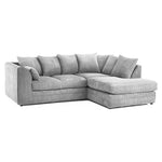 Load image into Gallery viewer, New Luxor Fabric Corner Sofa Silver | Soft Jumbo Cord 3-4 Seater Corner Sofa
