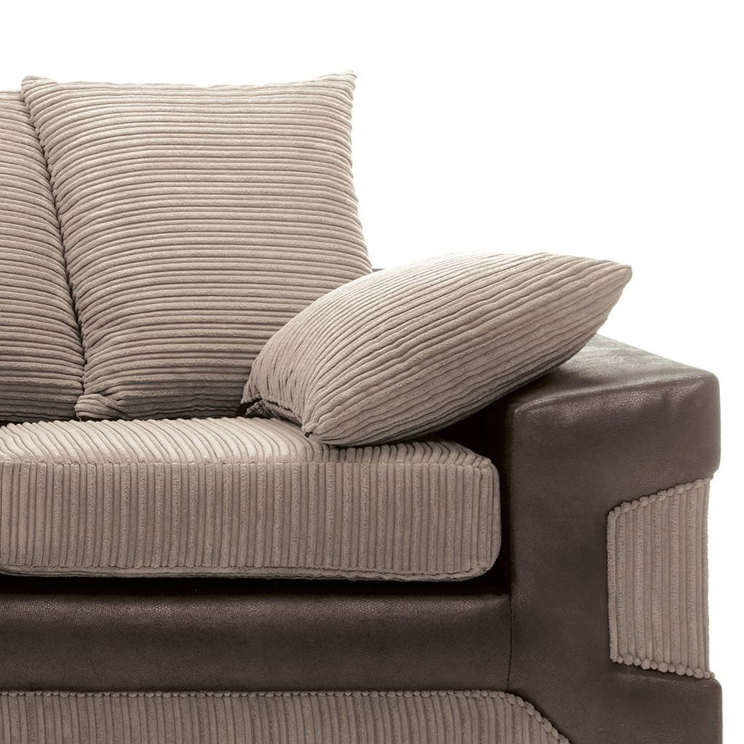 Amazing Sofas NEW LARGE DINO CORNER SOFA JUMBO CORD BEIGE BROWN  LEFT OR RIGHT - MNS (MY NEW SOFA) LTD