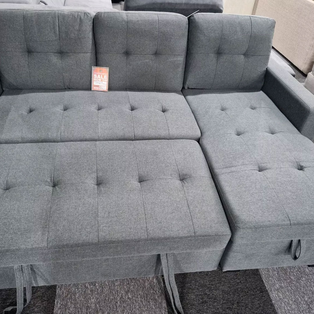 Francesca Sofa Bed (Universal) in Chennille Grey fabric
