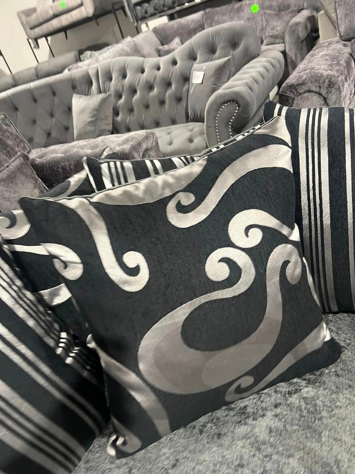 Shanon Corner Sofa Black/Grey, 240cmx240cm, bs101