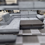 Load image into Gallery viewer, Luton Sofabed Corner Sofa Bed With Storage Box Grey-Black
