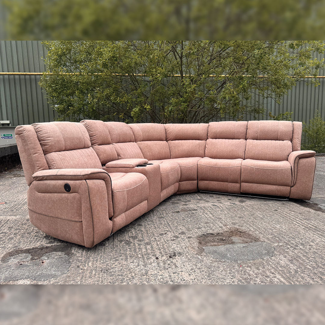 Hannah Electric Corner Sofa Micro Fibre Fabric (270cm x 230cm)