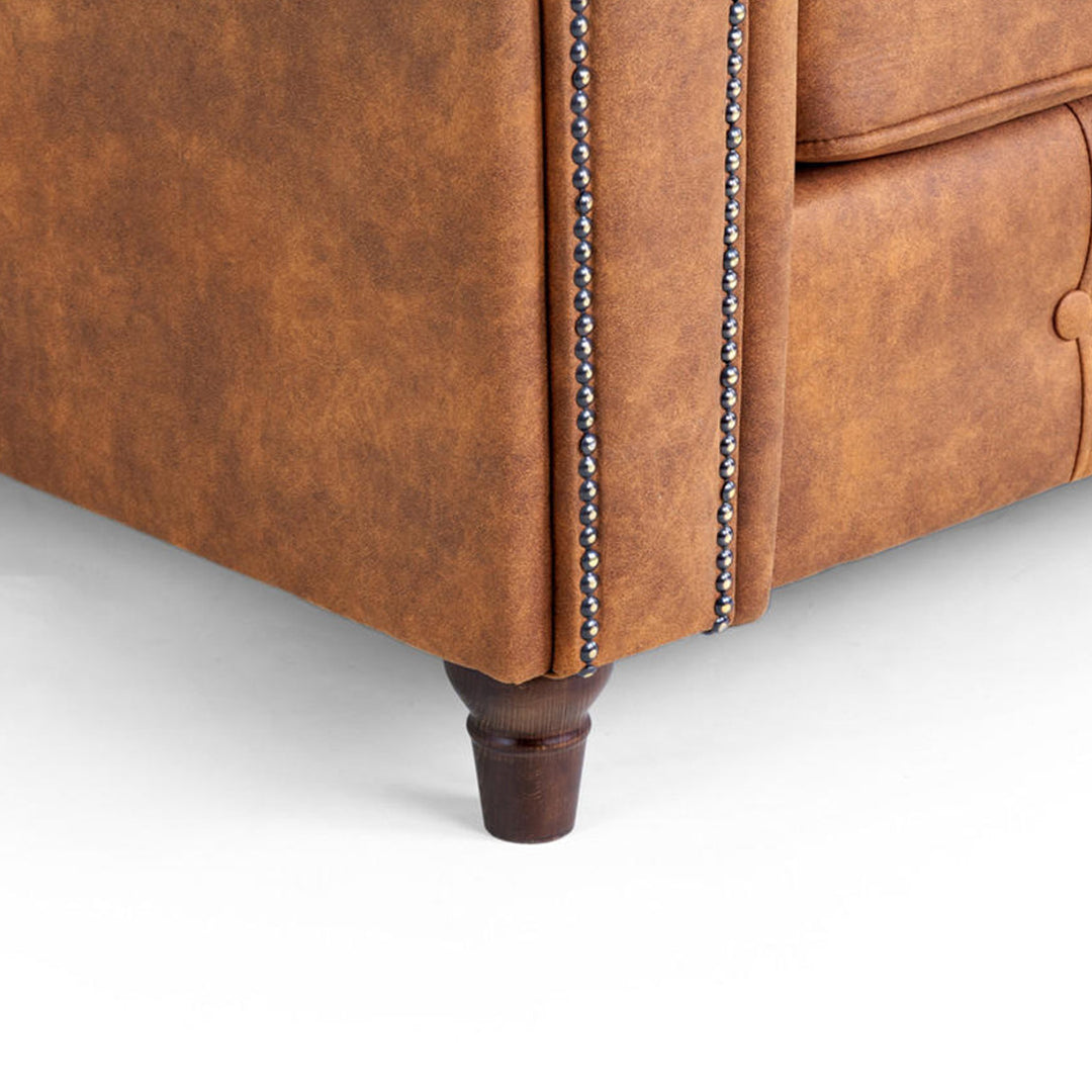 Oakland Leather Armchair , Tan And Black - Envogue Furniture