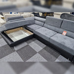 Load image into Gallery viewer, Luton Sofabed Corner Sofa Bed With Storage Box Grey-Black
