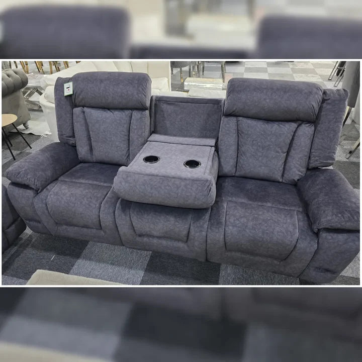 Beunis Aire 3+2 Plush Velvet Manual Recliner Sofa Set