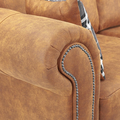 Oakland Leather Sofa 3+2 Seater Tan