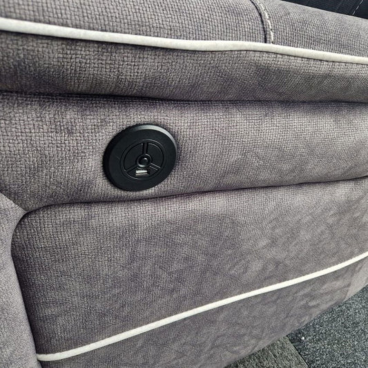 MNS Hannah Electric Recliner Corner Sofa Micro Fibre Fabric