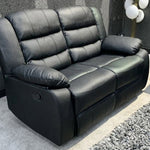 Load image into Gallery viewer, Roma Leather Recliner Sofa with Cupholders - 3+2 Seater Sofa - Black (3+2 Seater)
