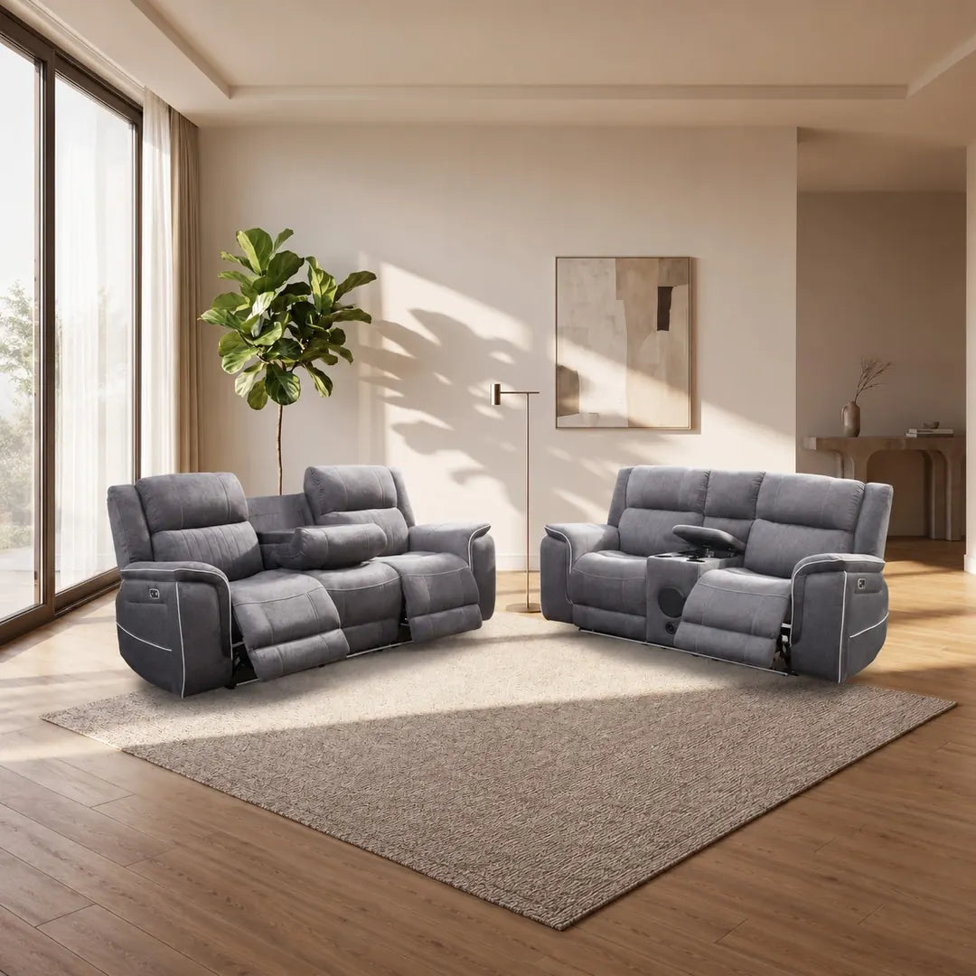 Hannah Electric Recliner 3+2 Sofa Micro Fibre Fabric