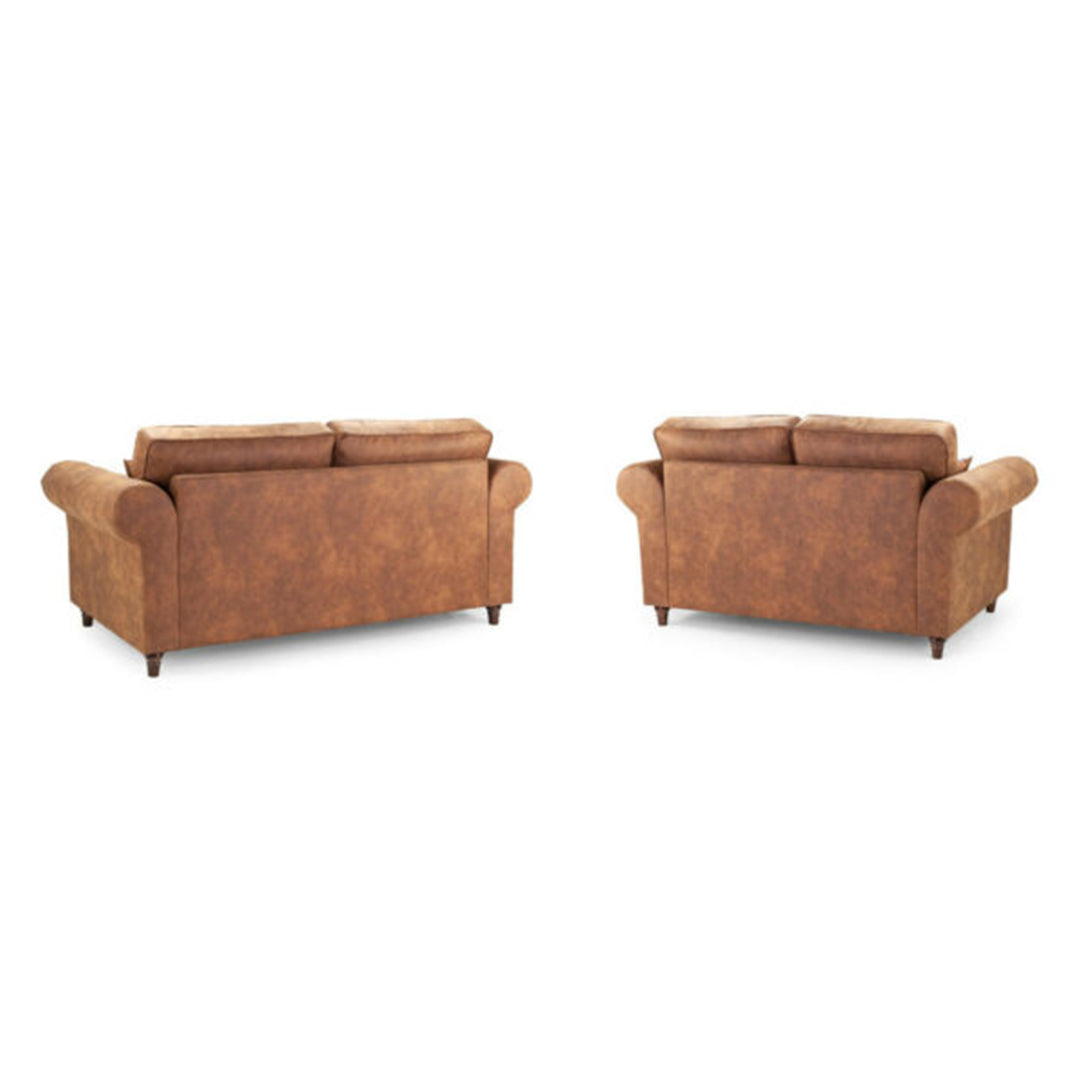 Oakland Leather Sofa 3+2 Seater Tan - Envogue Furniture