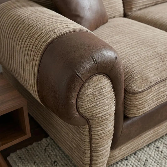 VERONA FULL BACK CORD FABRIC CORNER SOFA