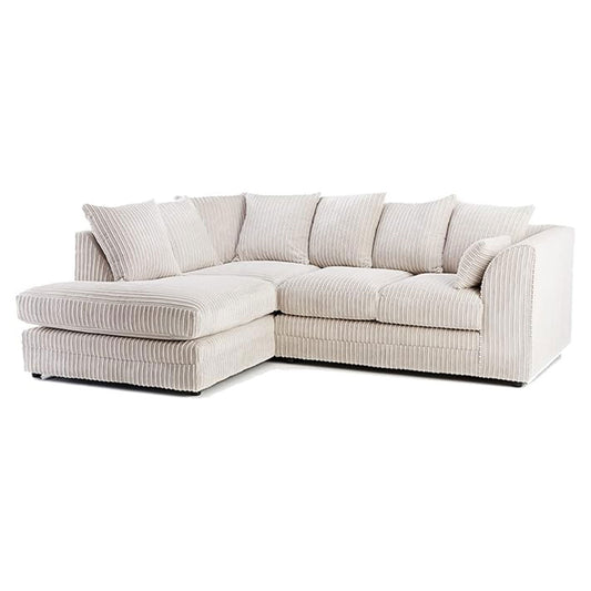 MNS Luxor Fabric Corner Sofa Black | Soft Jumbo Cord 3-4 Seater Corner Sofa - MNS (MY NEW SOFA) LTD