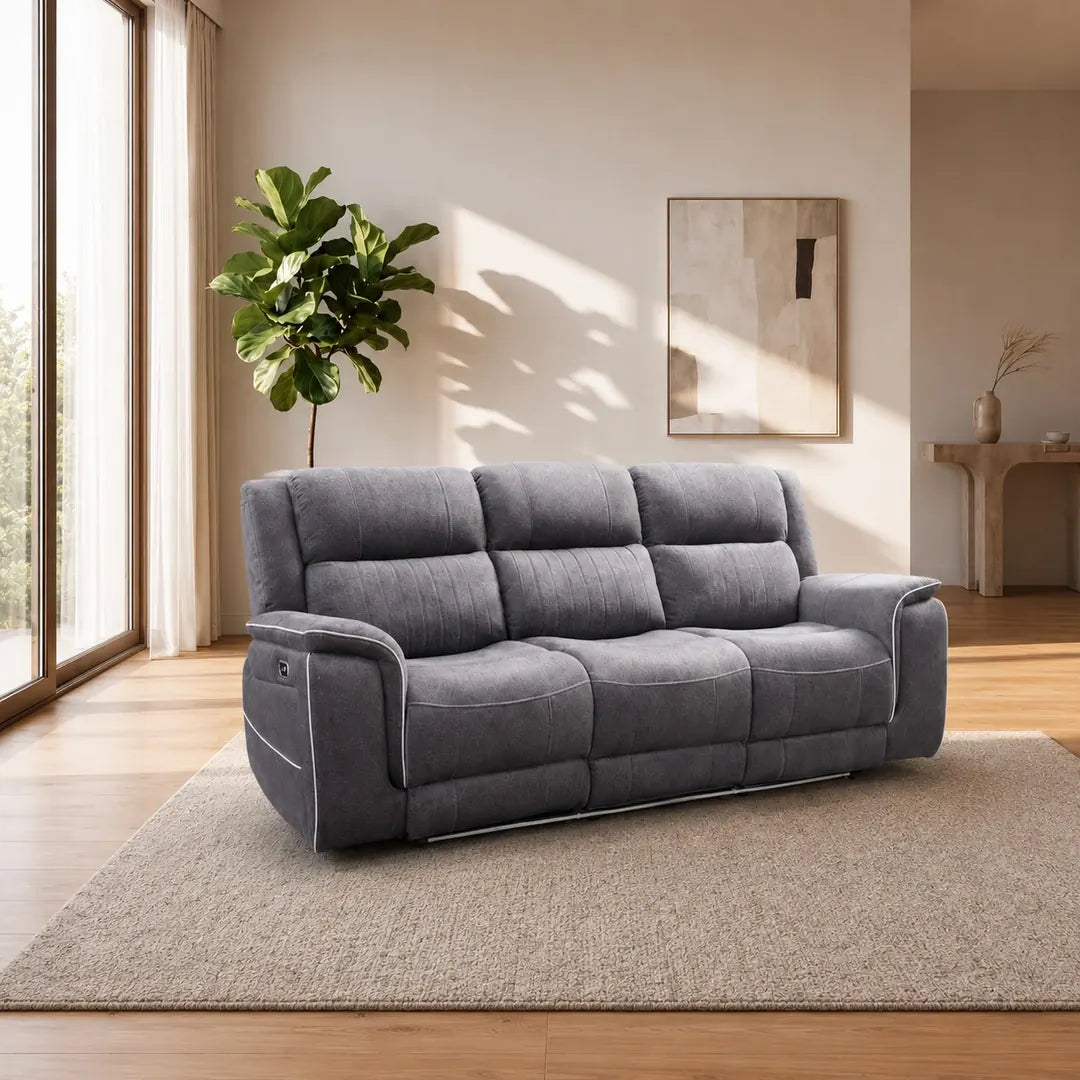 Hannah Electric Recliner 3+2 Sofa Micro Fibre Fabric