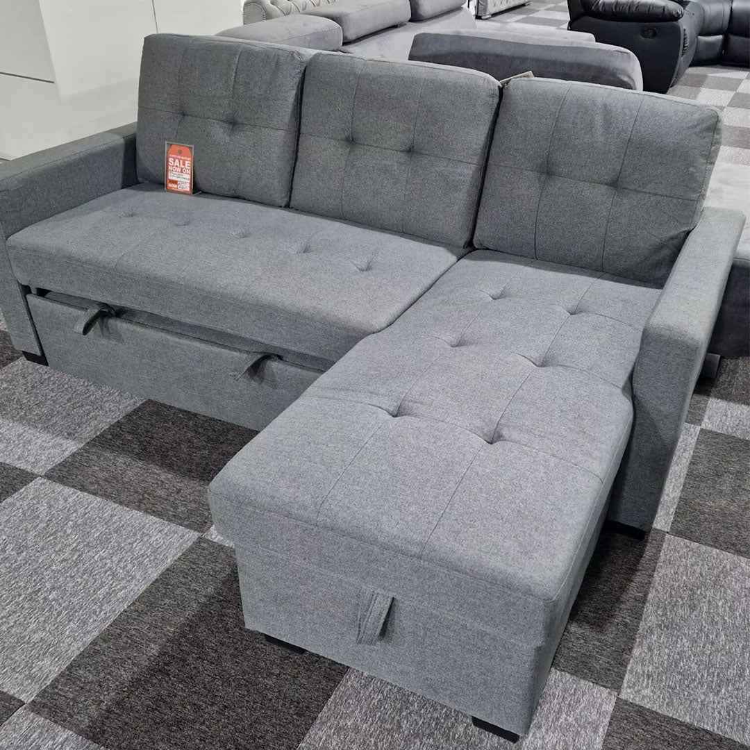 Francesca Sofa Bed (Universal) in Chennille Grey fabric
