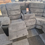 Load image into Gallery viewer, Rio Cord Fabric Recliner Corner Sofa Grey
