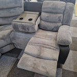 Load image into Gallery viewer, Rio Cord Fabric Recliner Corner Sofa Grey
