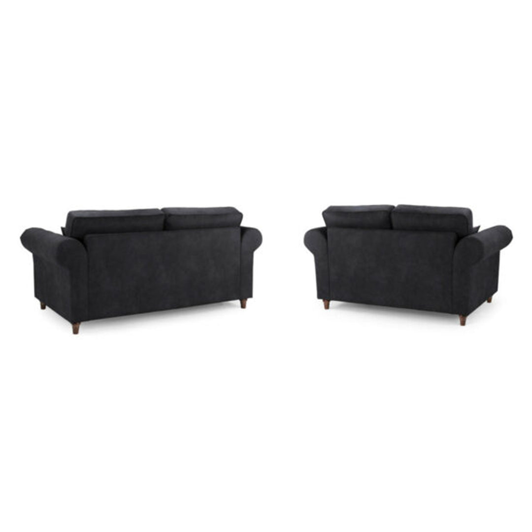 Oakland Leather Sofa 3+2 Seater Black - Envogue Furniture