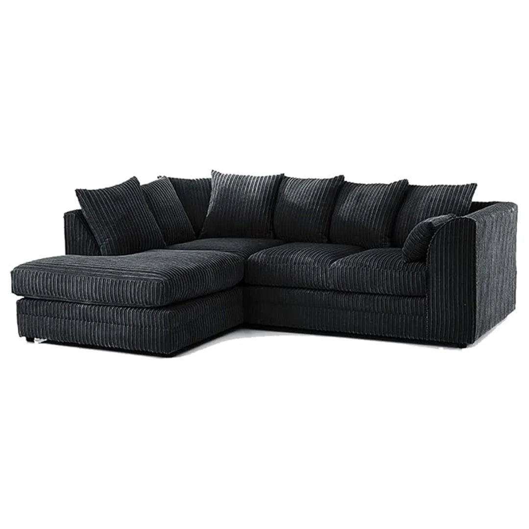 Luxor Full Cord Fabric 5 Seater Corner Sofa Full Back