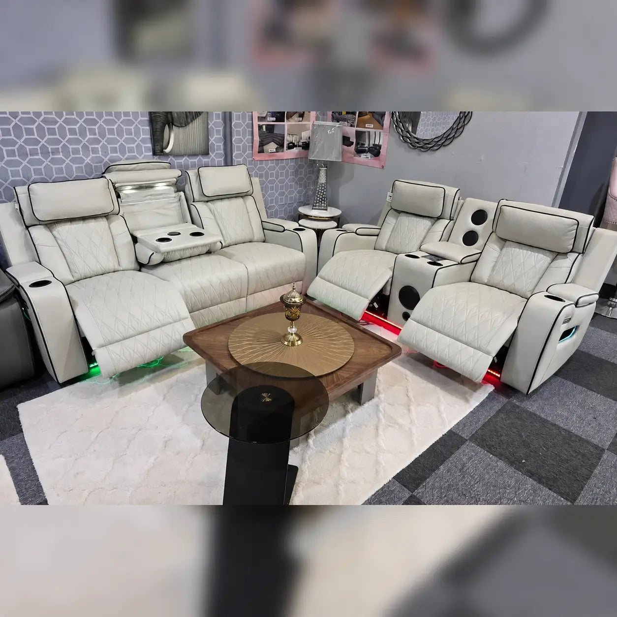 Osman Smart Leather Electric Recliner Sofa Set 3+2