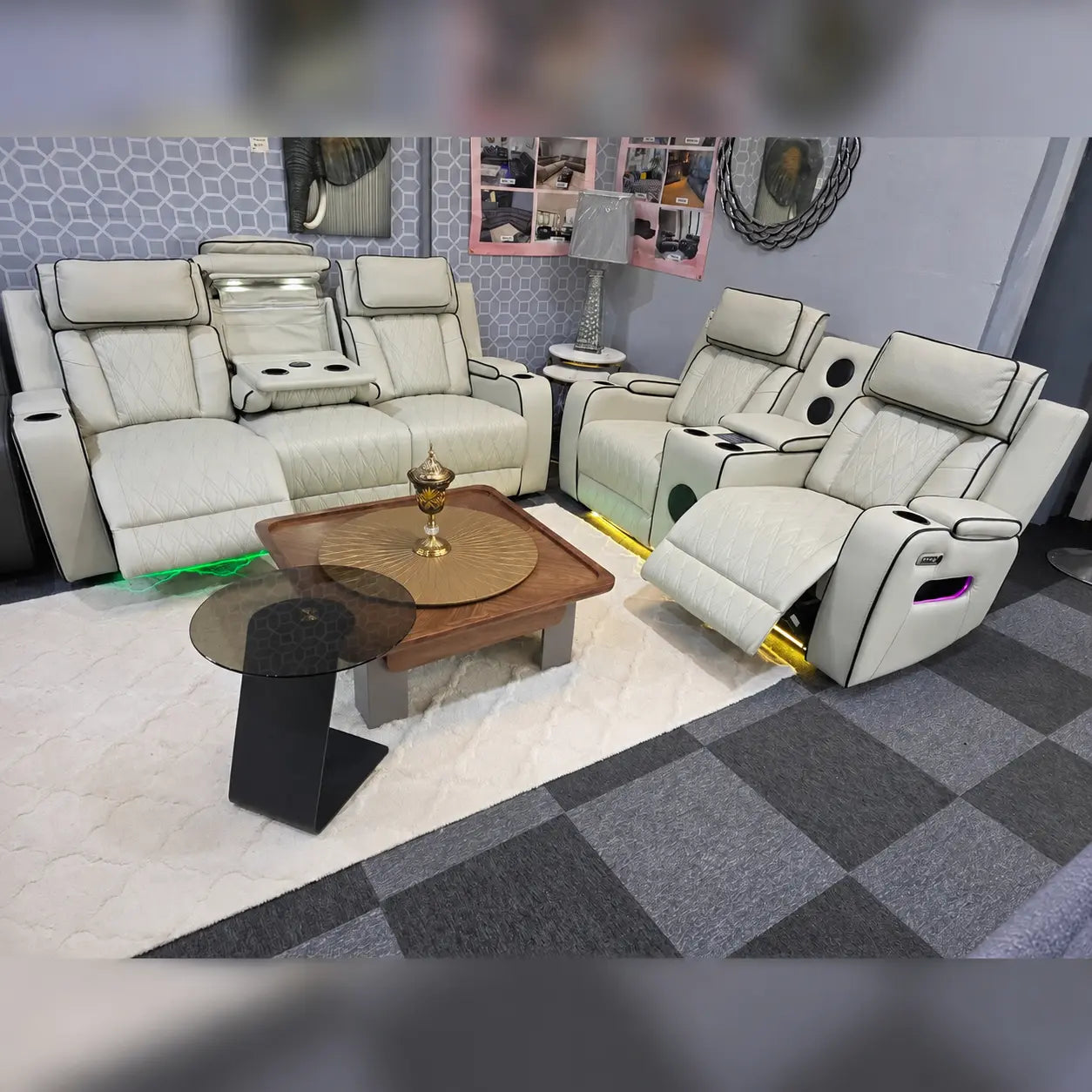 Osman Smart Leather Electric Recliner Sofa Set 3+2