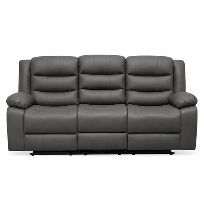 Roma Black Leather Manual Recliner 3+2 Seater Sofa Set
