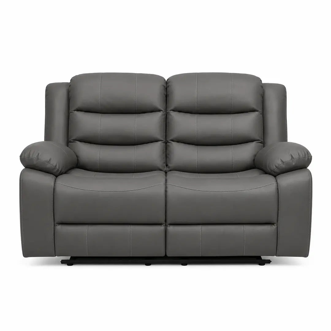 Roma Black Leather Manual Recliner 3+2 Seater Sofa Set