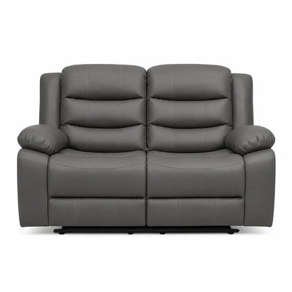 Roma Black Leather Manual Recliner 3+2 Seater Sofa Set