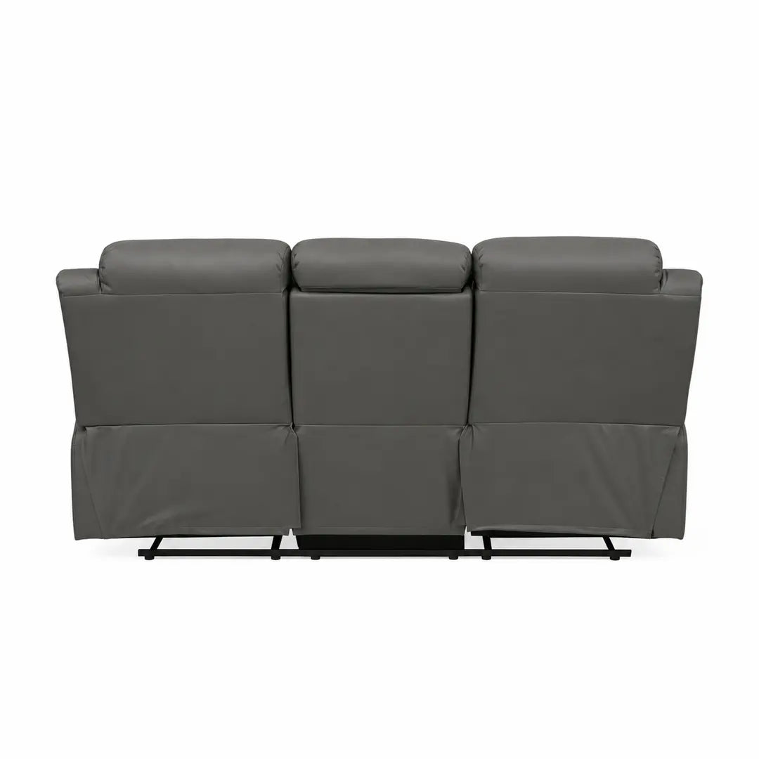 Roma Black Leather Manual Recliner 3+2 Seater Sofa Set