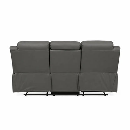 Roma Black Leather Manual Recliner 3+2 Seater Sofa Set