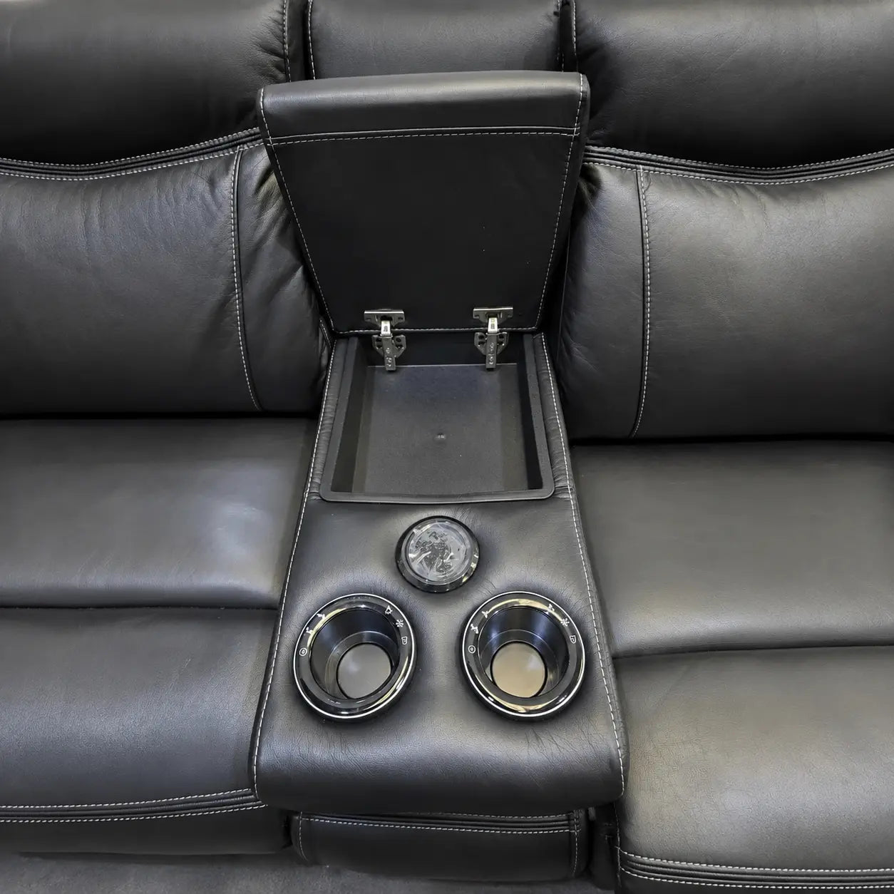 MNS Pradaa Leather Electric Recliner Sofa Set With Cupholders, LED Lights – Bluetooth Speakers – Cooling Cupholders