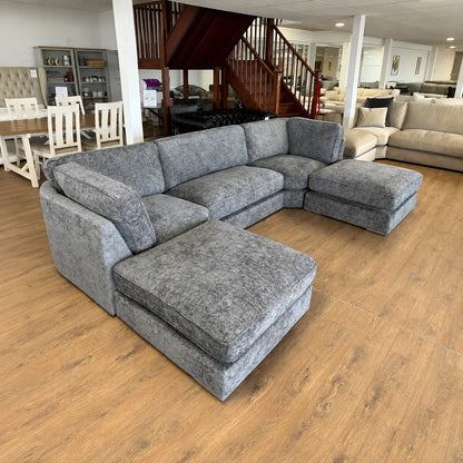 Bishop Fullback Corner U Shape Sofa Chenille Fabric Sofa