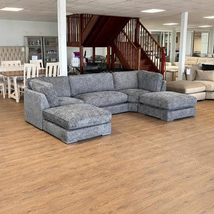 Bishop Fullback Corner U Shape Sofa Chenille Fabric Sofa