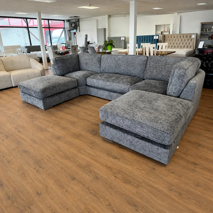Bishop Fullback Corner U Shape Sofa Chenille Fabric Sofa