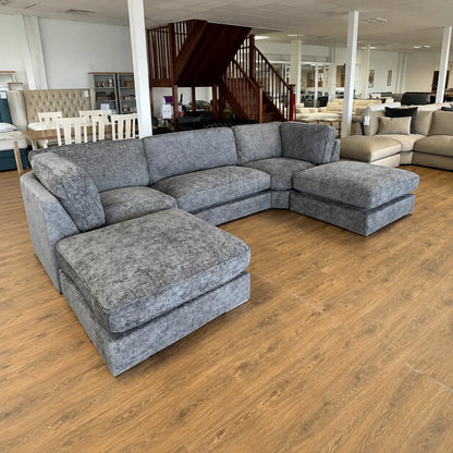 Bishop Fullback Corner U Shape Sofa Chenille Fabric Sofa