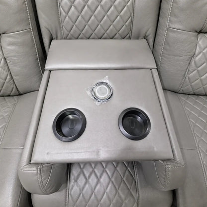 Halifax Electric Massage Recliners. Grey 3 & 2 Seater Set , USB, LED Lights