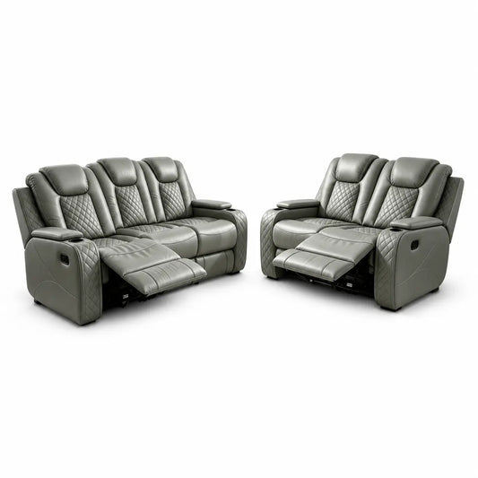 MNS Antalya 3+2 Seater Leather Recliner Sofa Set