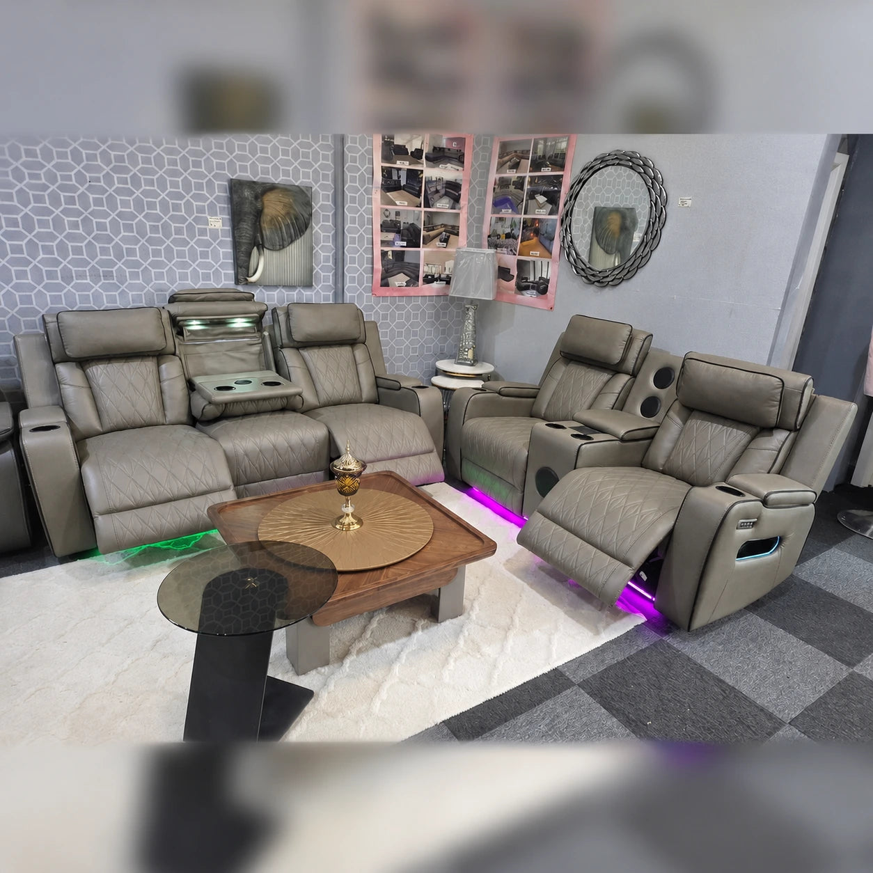 Osman Smart Leather Electric Recliner Sofa Set 3+2