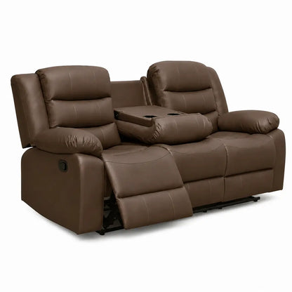 Roma Black Leather Manual Recliner 3+2 Seater Sofa Set