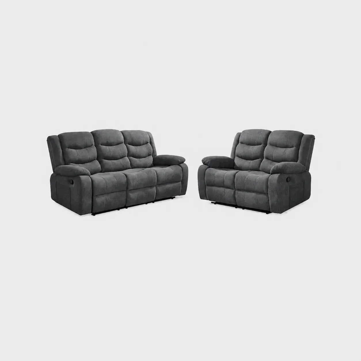 Conway Grey Fabric Manual Recliner 3+2 Seater Sofa Set